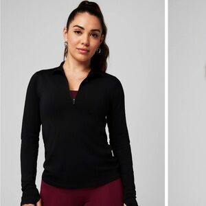 Fabletics Feather Tech Half-zip Top- Medium, black